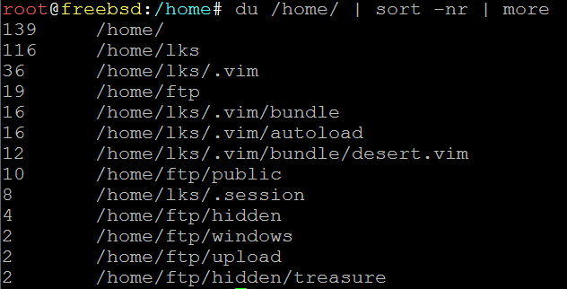 Unix-like系统下列出所有目录的占用情况